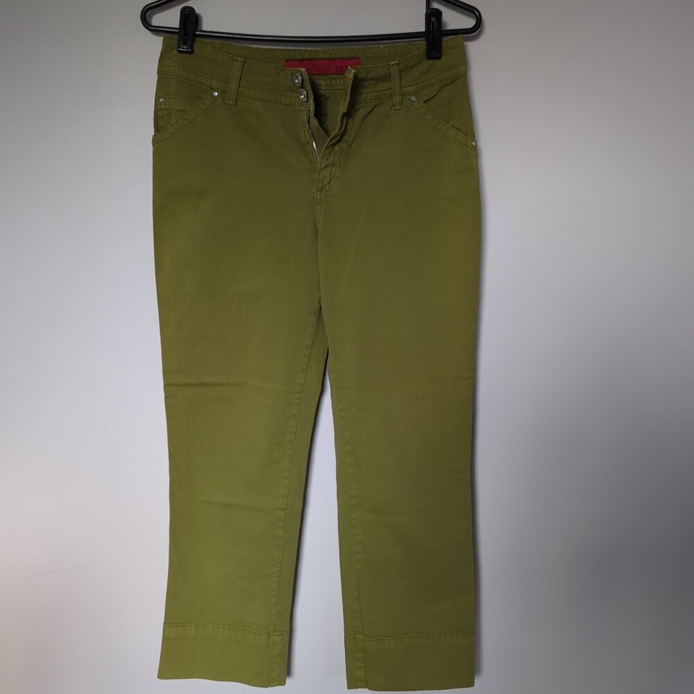 Tuzzi Italy Women's Size US 8/ F40 Olive Green Stretch Soft Denim Pants